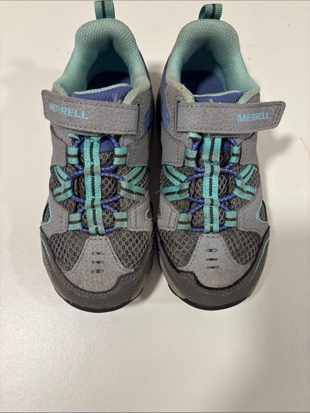 Merrell M-trail Kids Gray and Teal Trail Sneakers